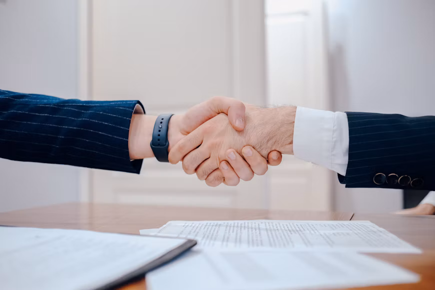 Partners shaking hands